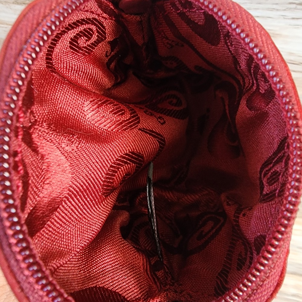 Brighton Red Leather Heart Coin Purse Zipper Pouch Small Wallet - Picture 3 of 4